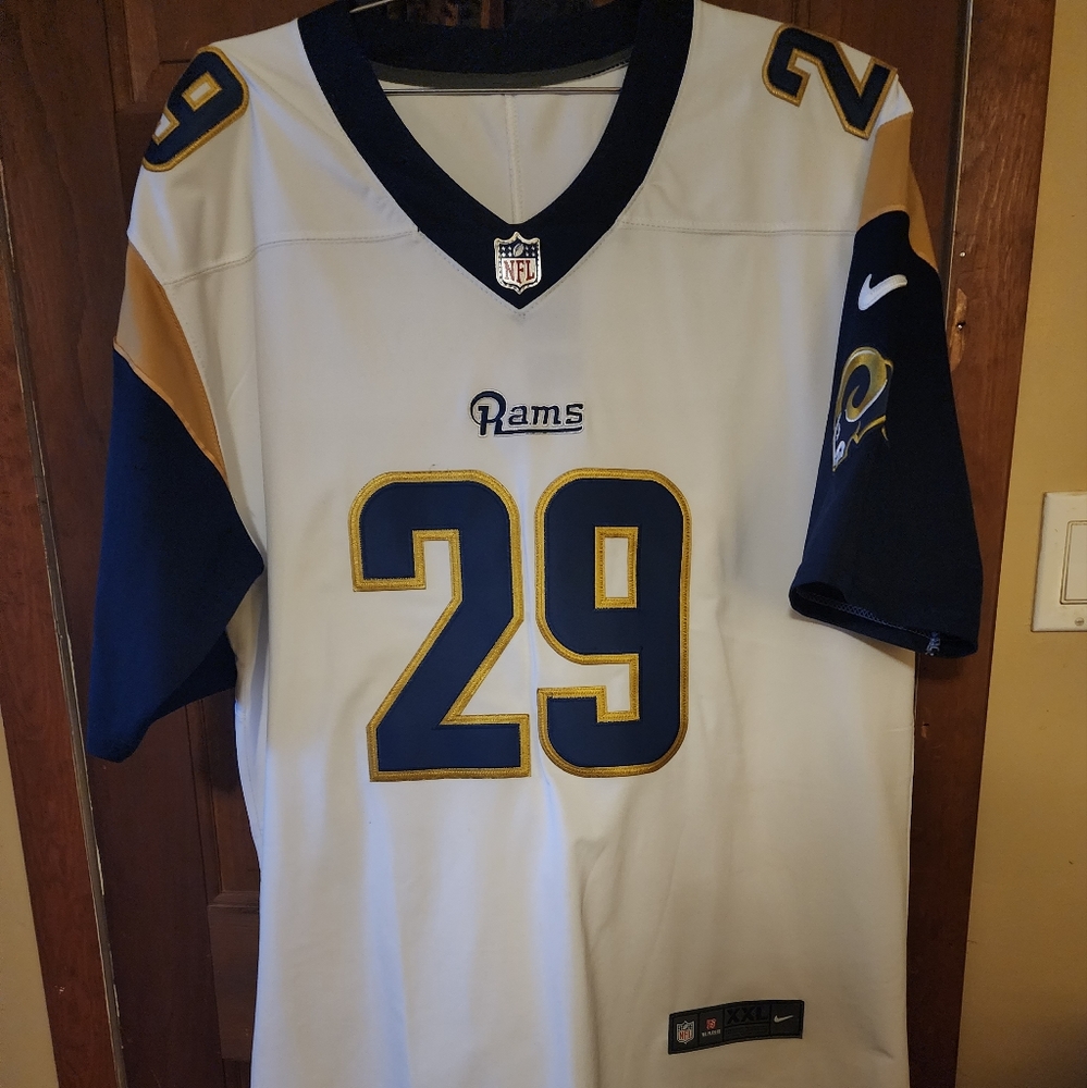 Eric Dickerson Rams jersey in 2XL. Official game jersey so it runs big. NWOT.
